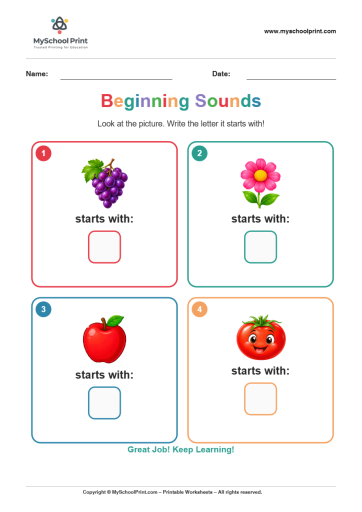 beginning sound worksheet 17 for kindergarten phonics