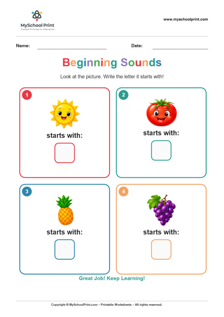 beginning sound worksheet 18 for kindergarten phonics