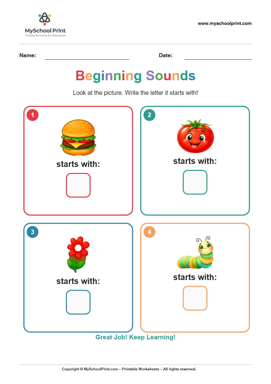 beginning sound worksheet 19 for kindergarten phonics
