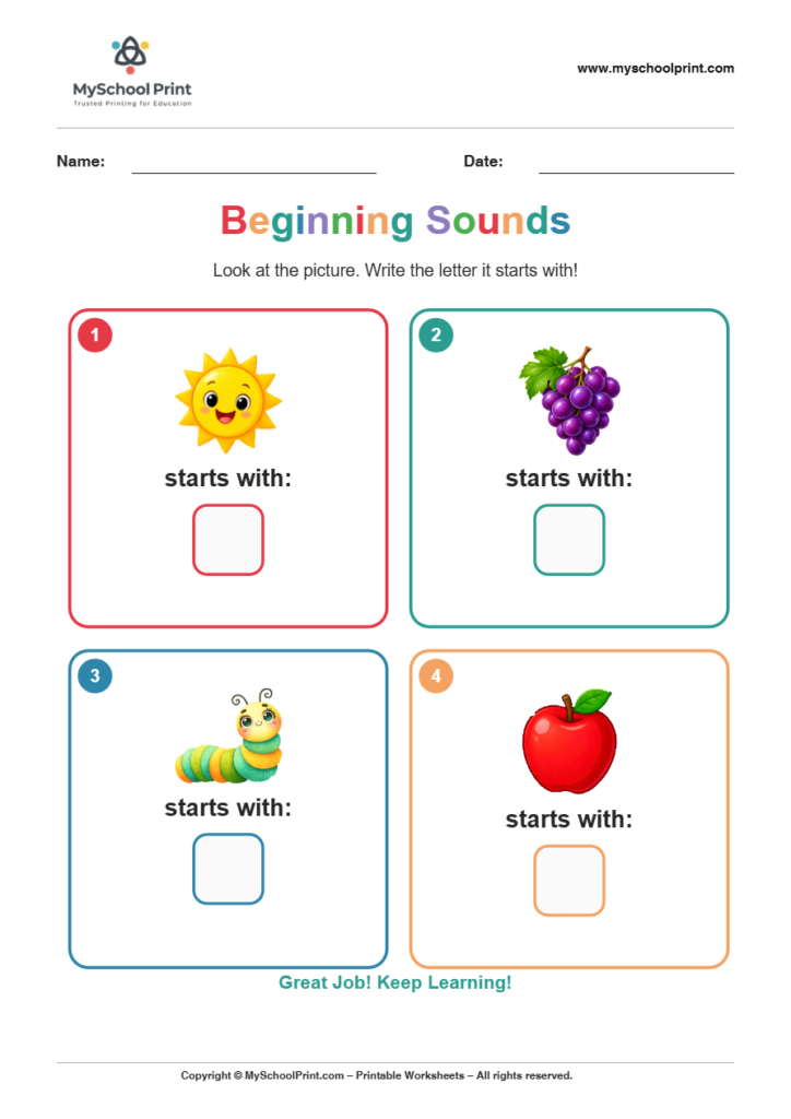 beginning sound worksheet 20 for kindergarten phonics