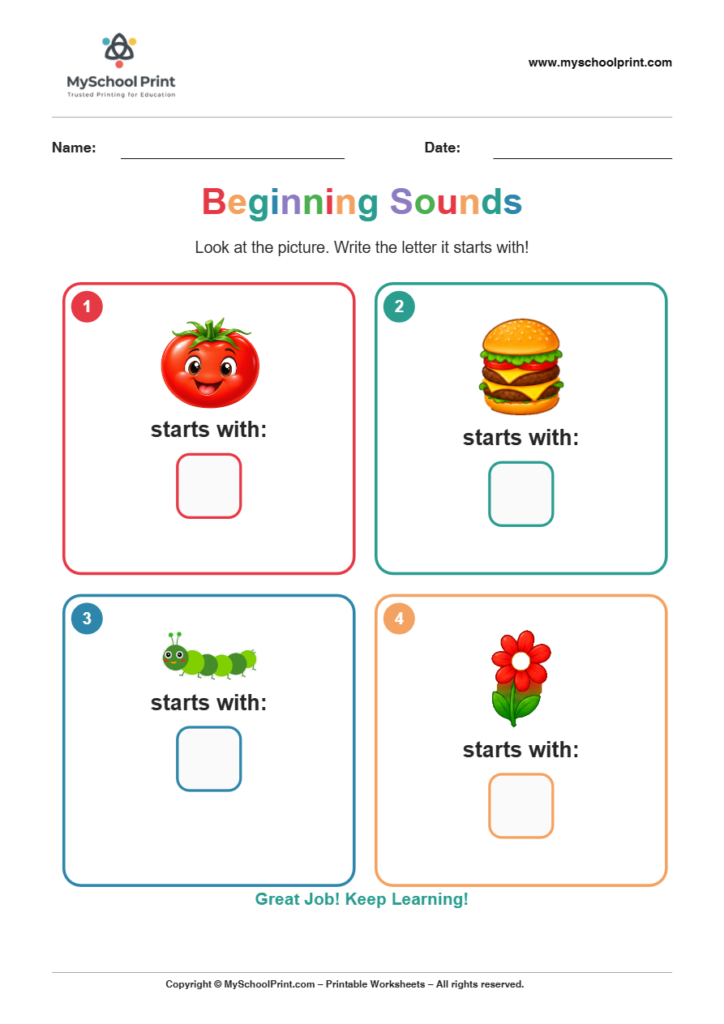 beginning sound worksheet 21 for kindergarten phonics