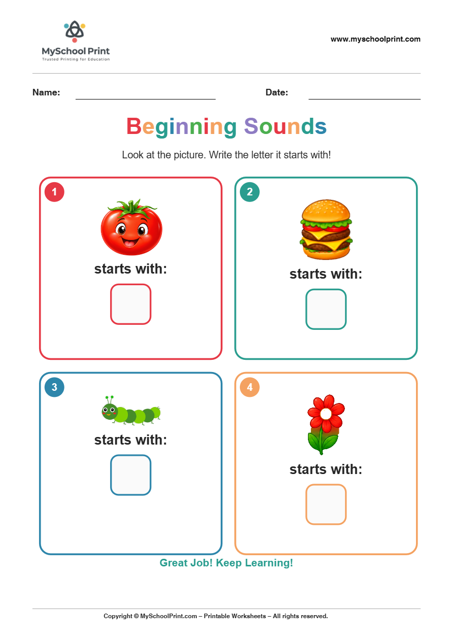 beginning sound worksheet 21 for kindergarten phonics