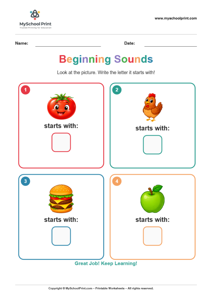 beginning sound worksheet 23 for kindergarten phonics