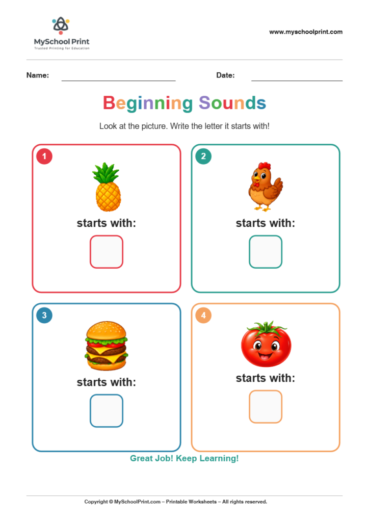 beginning sound worksheet 25 for kindergarten phonics