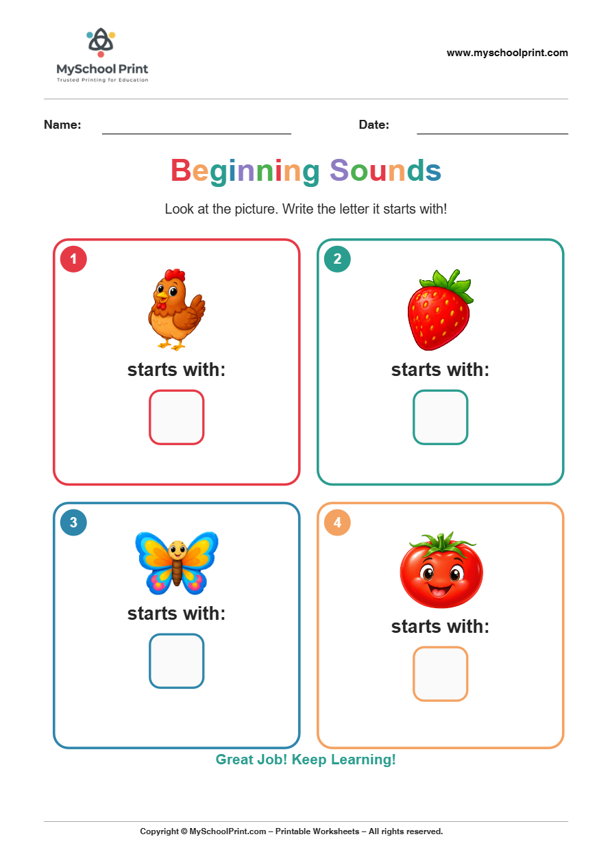 beginning sound worksheet 26 for kindergarten phonics