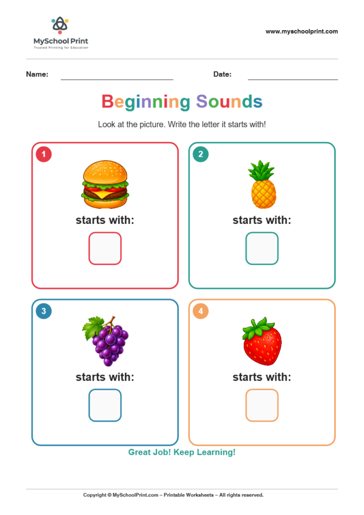 beginning sound worksheet 27 for kindergarten phonics