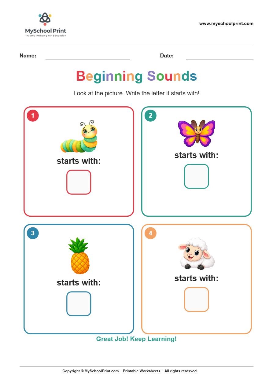 beginning sound worksheet 28 for kindergarten phonics