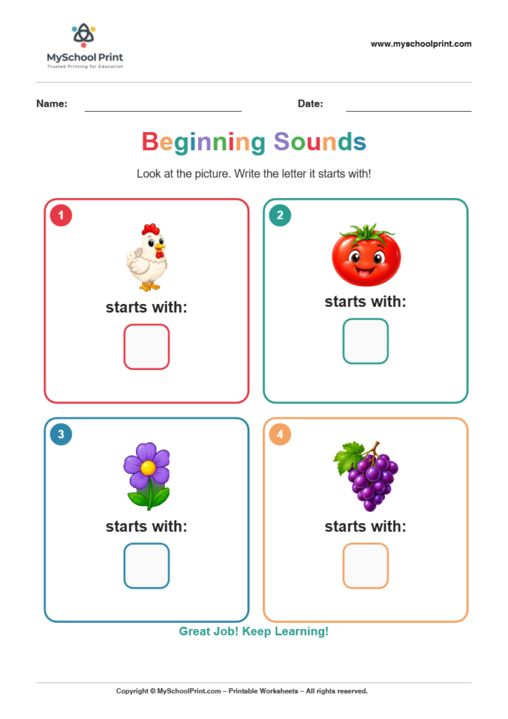 beginning sound worksheet 29 for kindergarten phonics