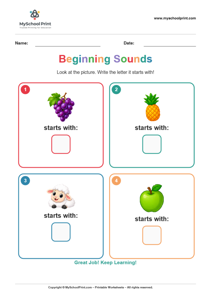 beginning sound worksheet 30 for kindergarten phonics