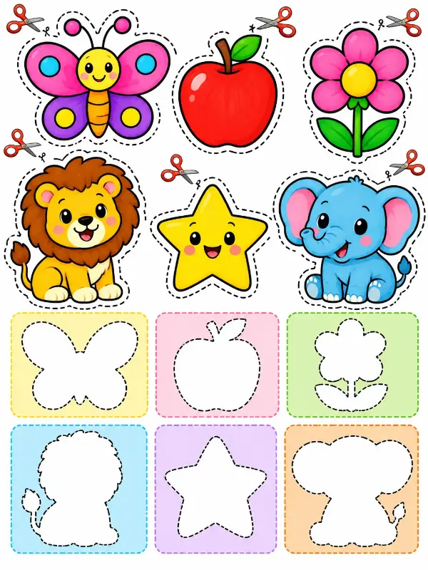 Cut and paste worksheets for kids