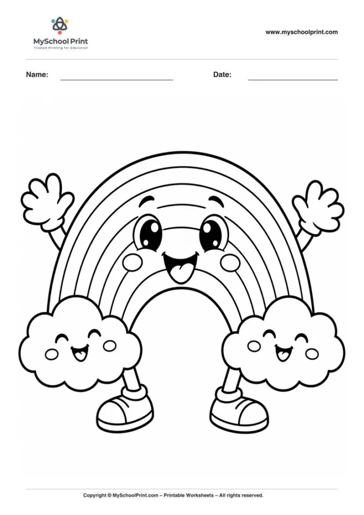 happy cloud mascot with sneakers coloring page for kids