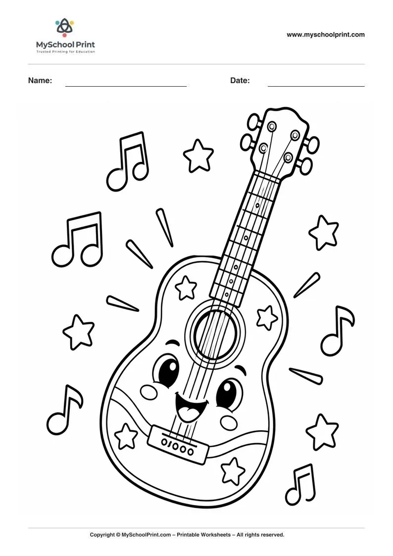 cheerful dancing music notes coloring page for kids