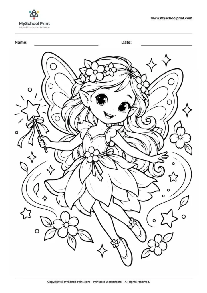 whimsical fairy coloring page coloring page for kids