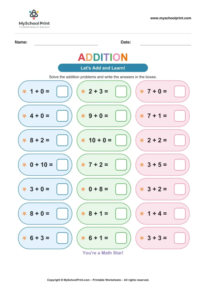 Kindergarten addition worksheet 27