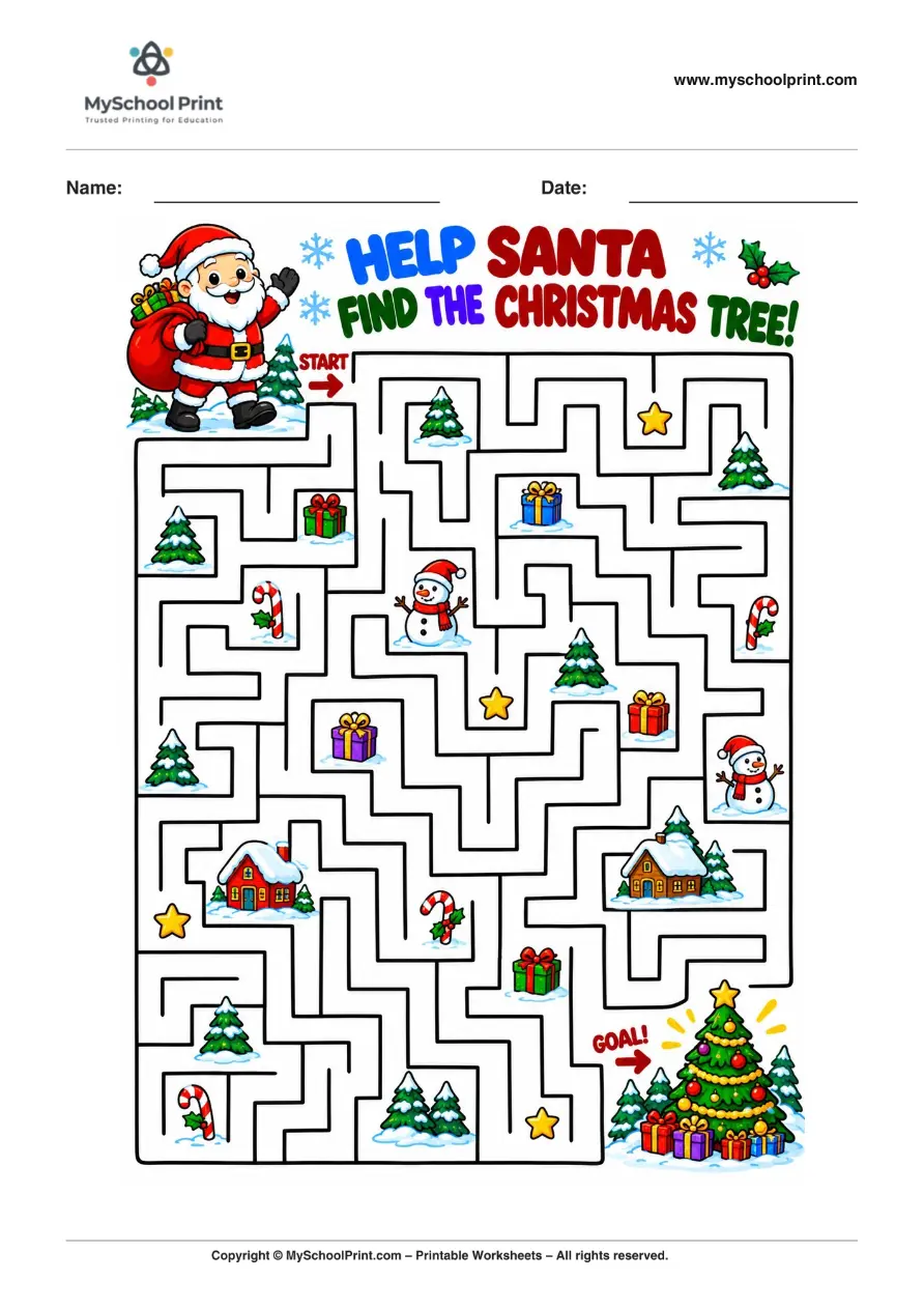 Maze worksheet 1 for kids