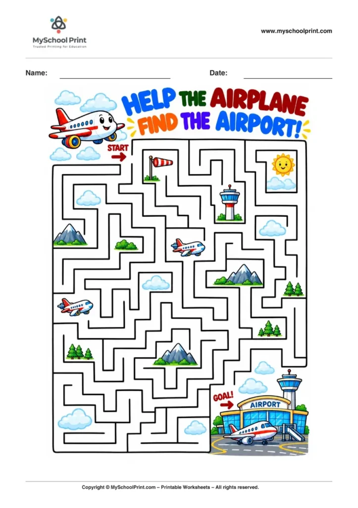 Maze worksheet 2 for kids
