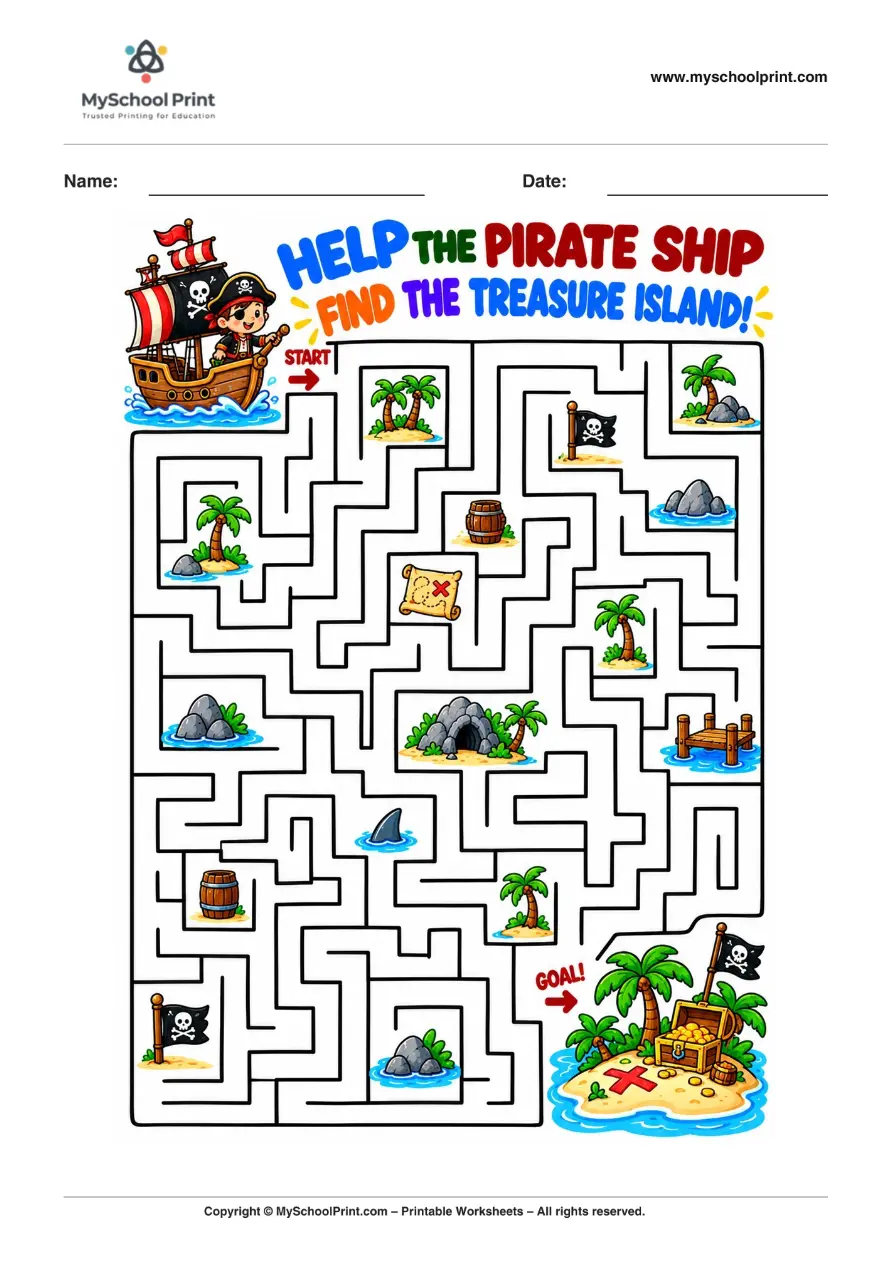 Maze worksheet 4 for kids