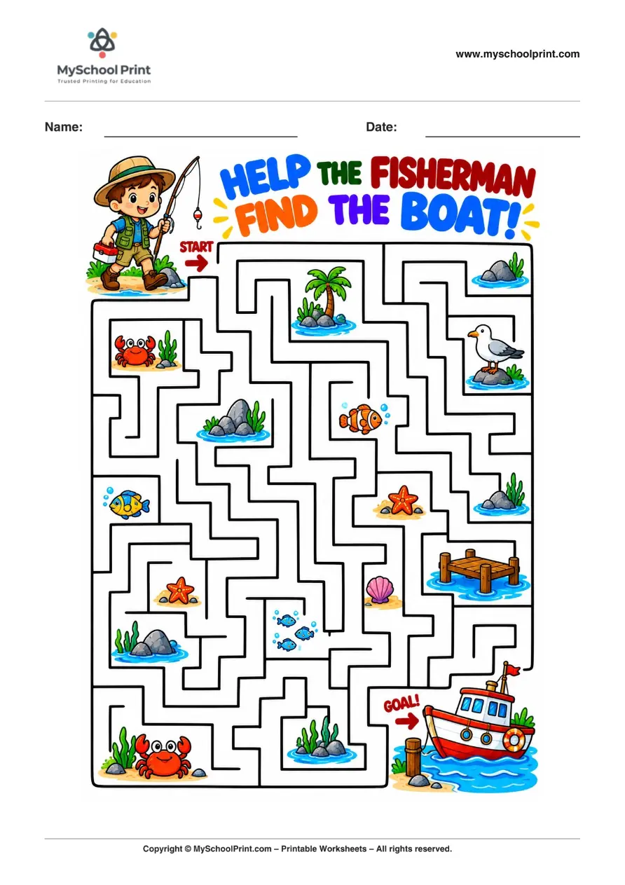 Maze worksheet 5 for kids