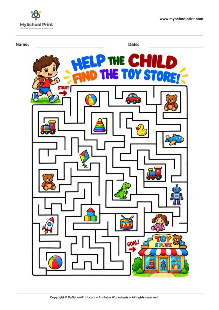 Maze worksheet 7 for kids