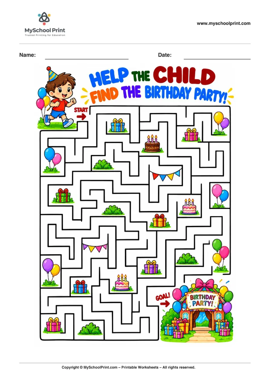 Maze worksheet 8 for kids