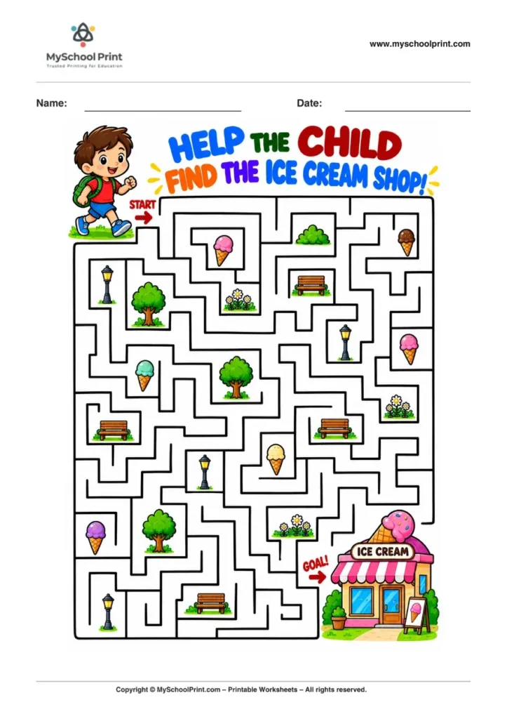 Maze worksheet 9 for kids