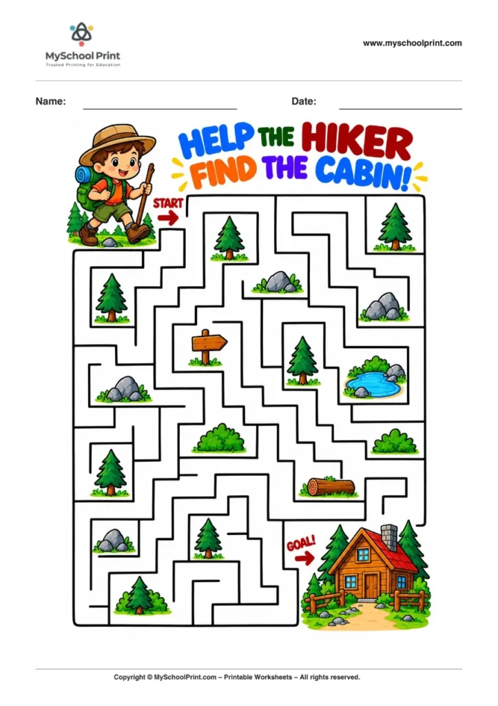 Maze worksheet 10 for kids