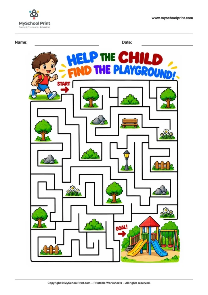 Maze worksheet 12 for kids