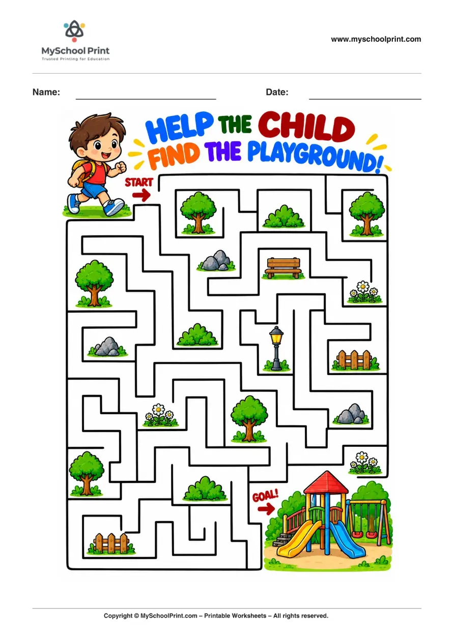 Maze worksheet 12 for kids