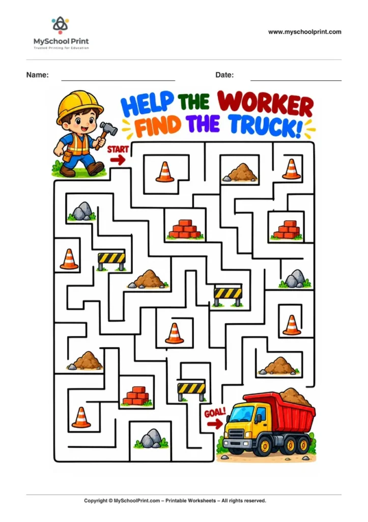 Maze worksheet 14 for kids