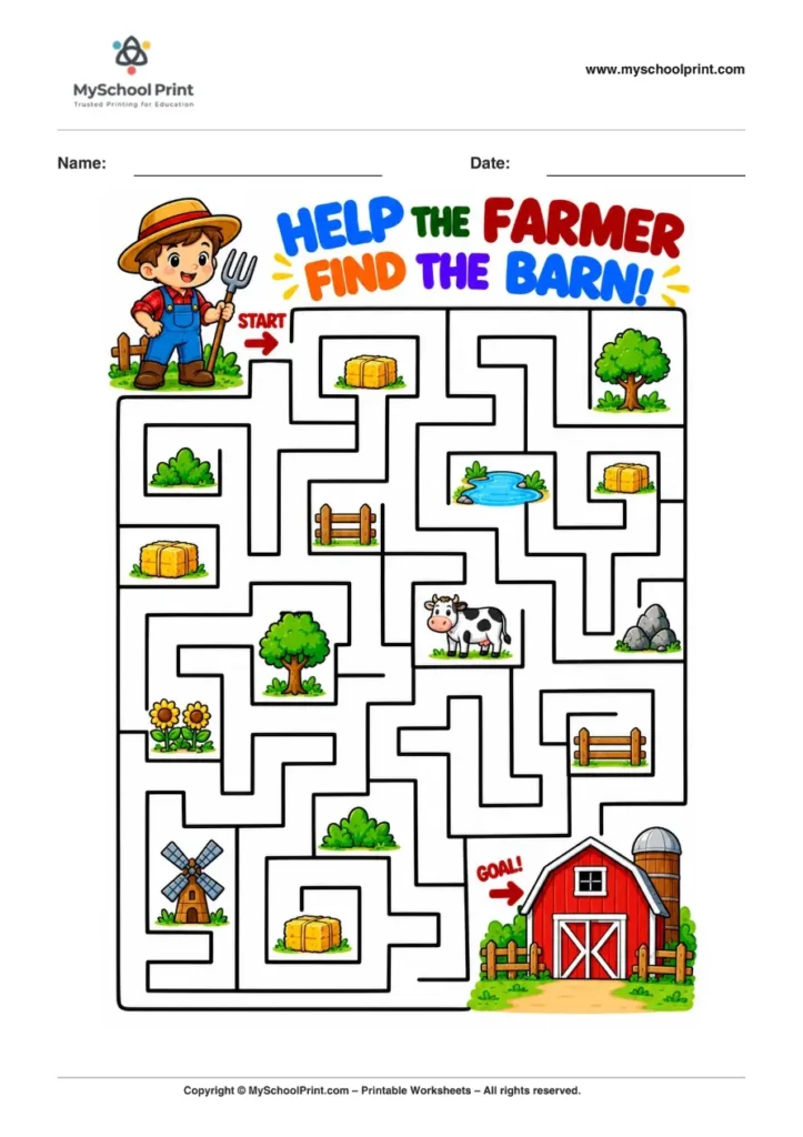 Maze worksheet 15 for kids