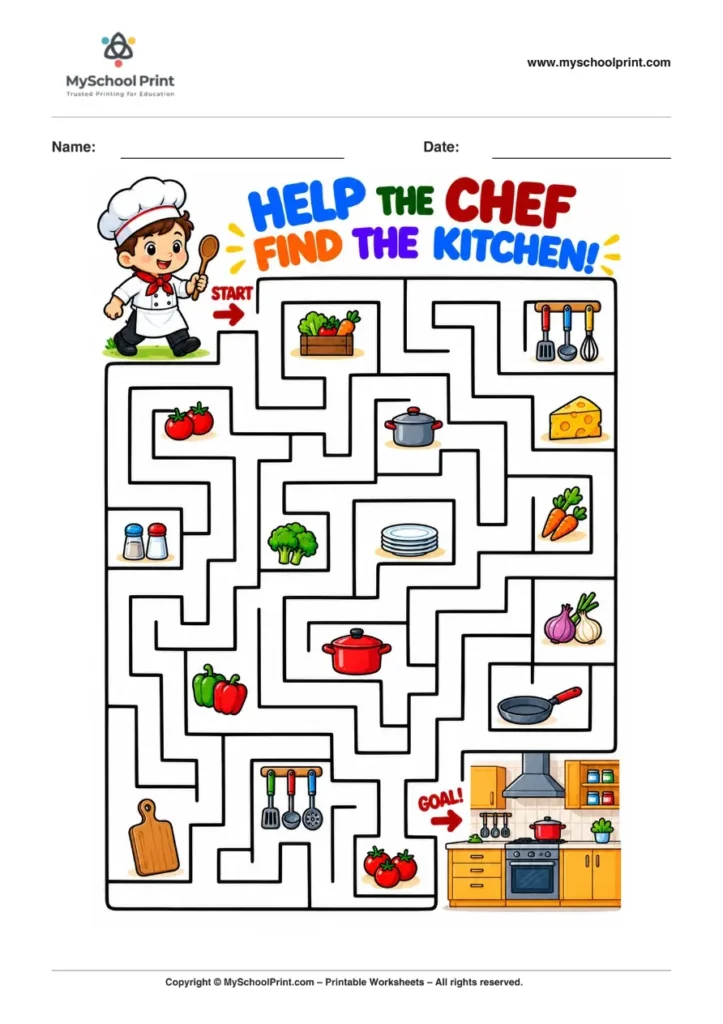 Maze worksheet 16 for kids
