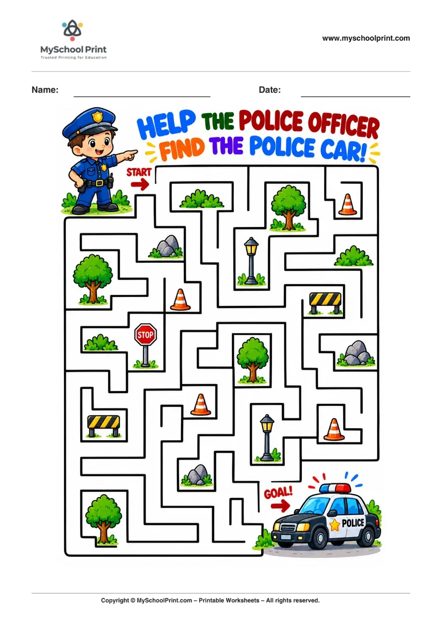 Maze worksheet 18 for kids