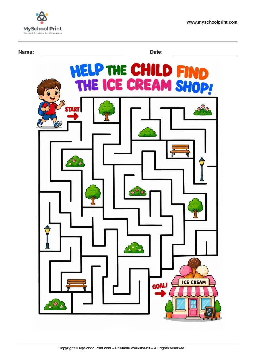 Maze worksheet 42 for kids