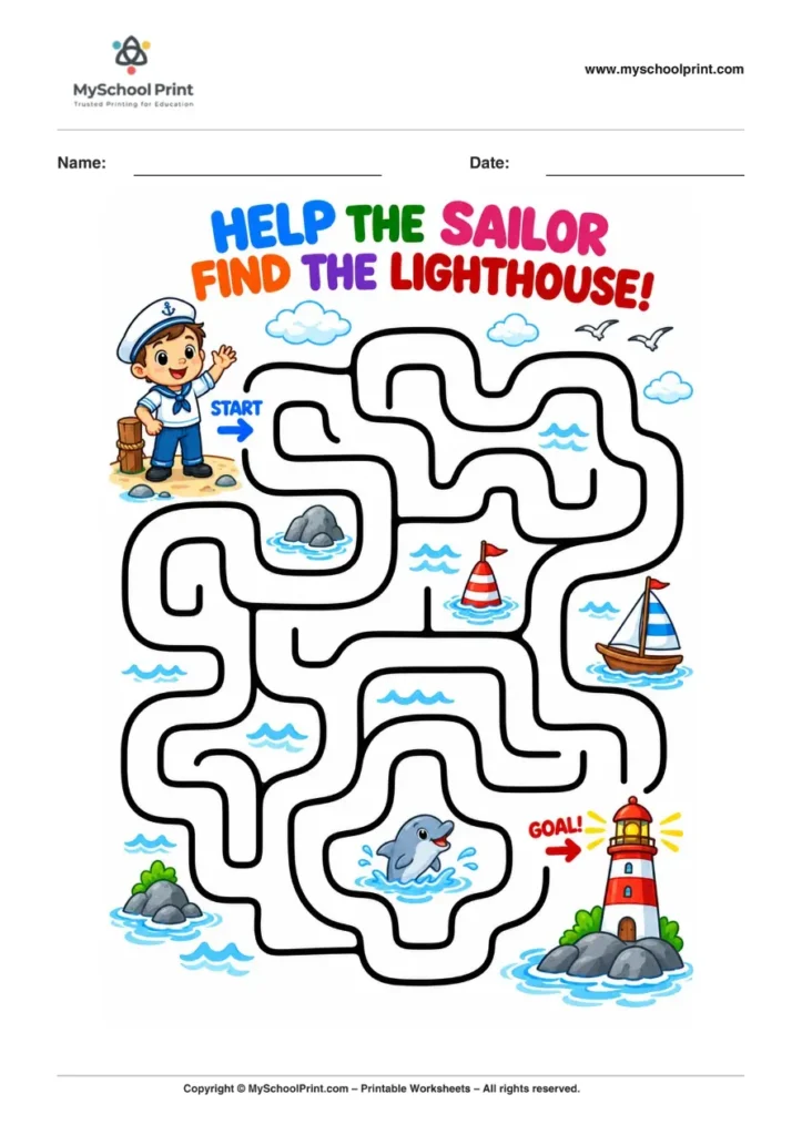 Maze worksheet 58 for kids