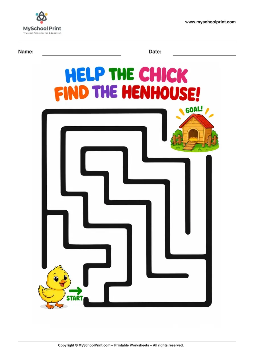 Maze worksheet 74 for kids