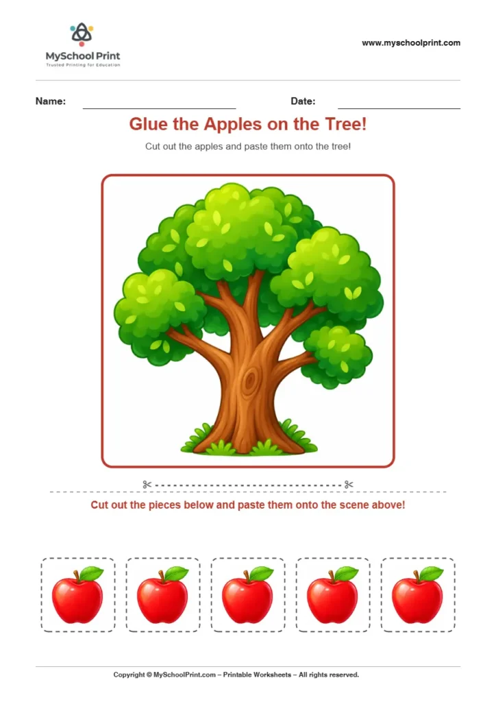 Pasting activity worksheet 01 for kids