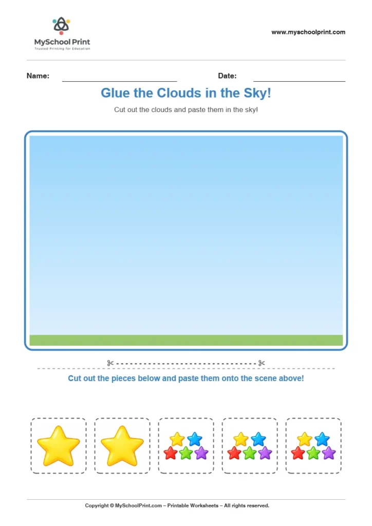 Pasting activity worksheet 03 for kids