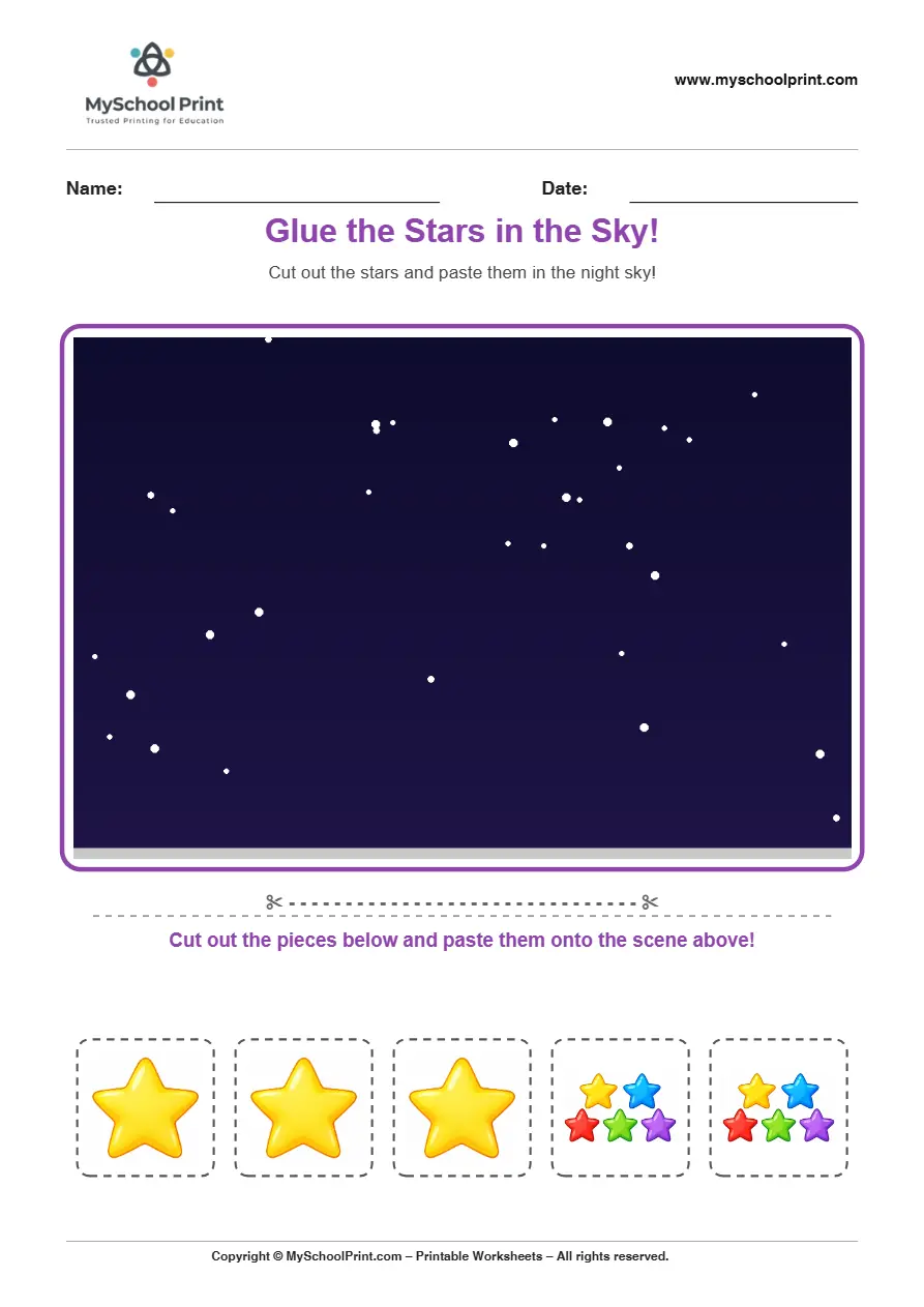 Pasting activity worksheet 04 for kids
