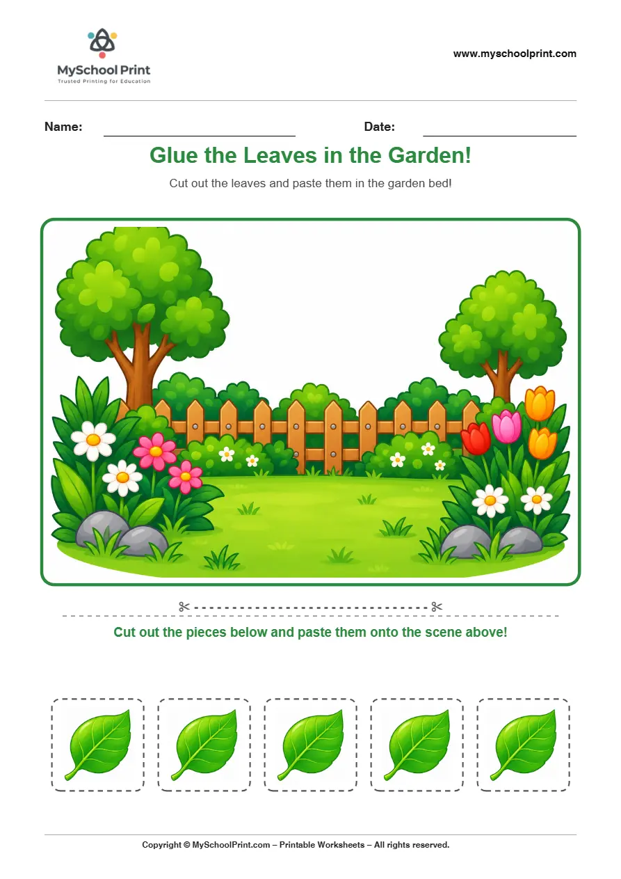 Pasting activity worksheet 05 for kids