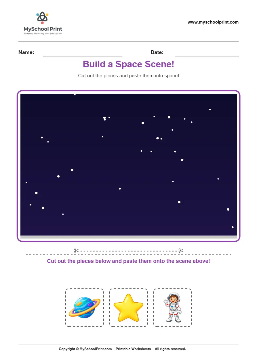 Pasting activity worksheet 06 for kids