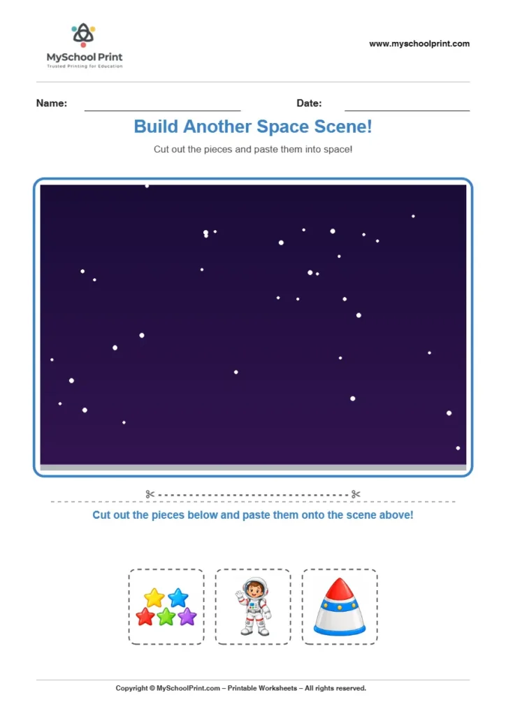 Pasting activity worksheet 08 for kids