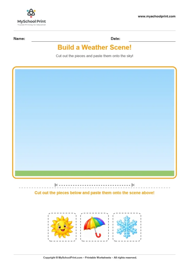 Pasting activity worksheet 09 for kids