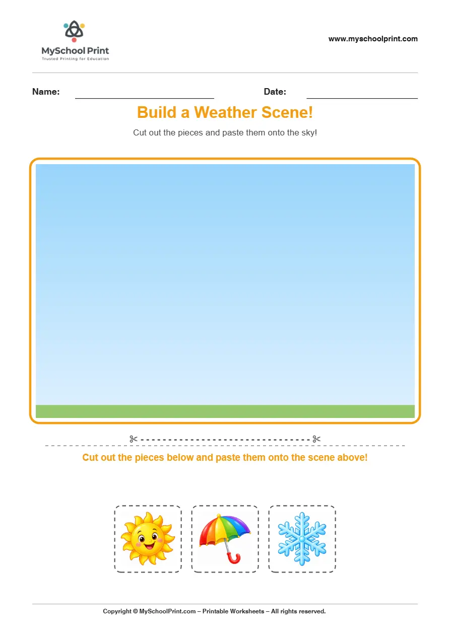 Pasting activity worksheet 09 for kids