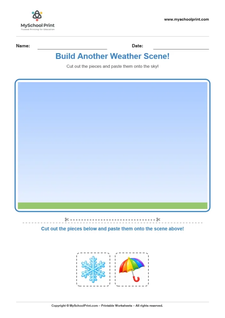 Pasting activity worksheet 10 for kids