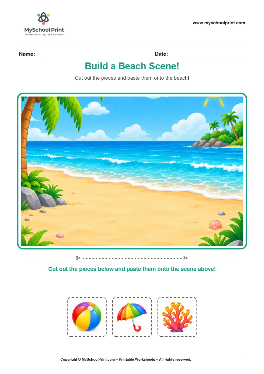 Pasting activity worksheet 11 for kids