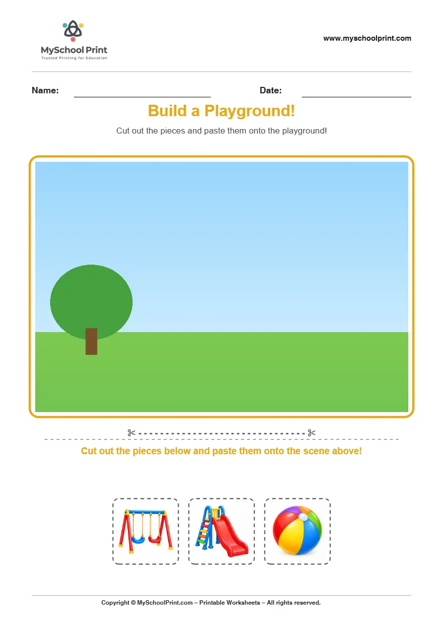 Pasting activity worksheet 13 for kids