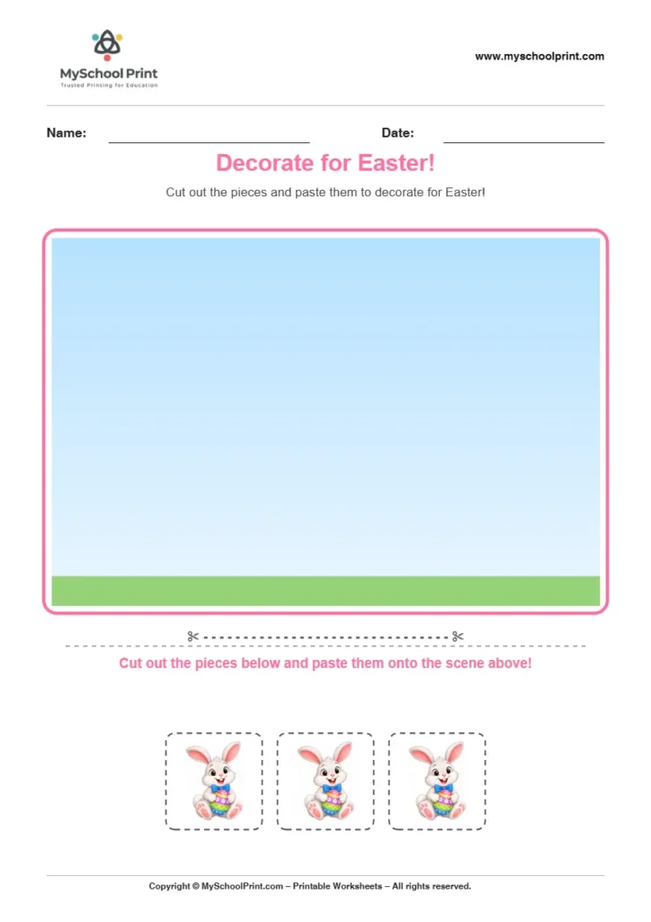 Pasting activity worksheet 21 for kids