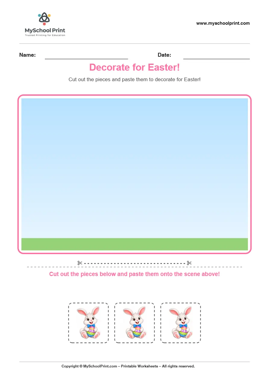 Pasting activity worksheet 21 for kids