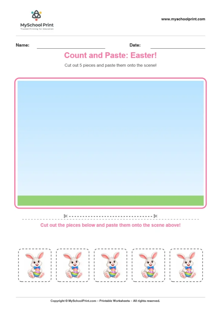 Pasting activity worksheet 22 for kids