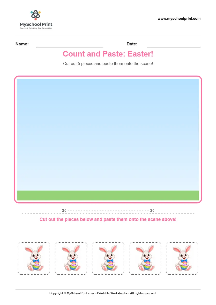 Pasting activity worksheet 22 for kids